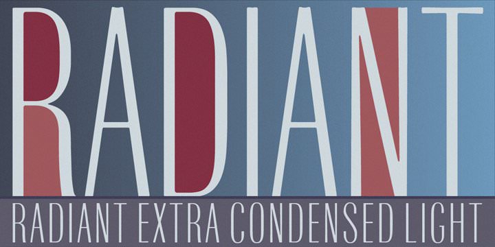 Beispiel einer Radiant Extra Condensed CT Medium-Schriftart